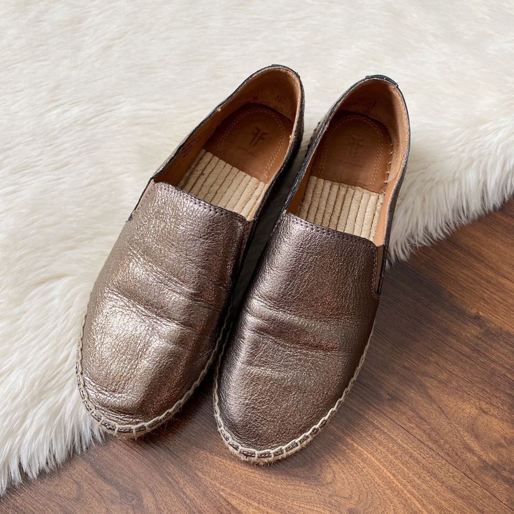 Frye | Isbel Leather Espadrille | Gold | 7